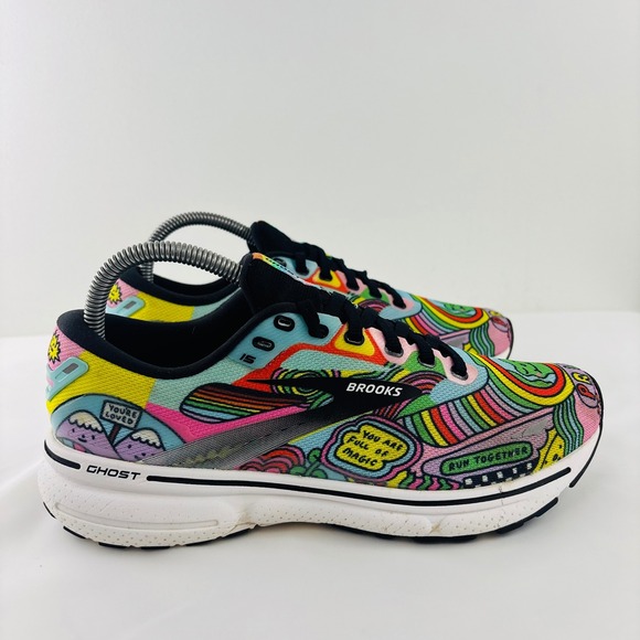 Brooks Ghost 15 Wednesday Holmes Running Shoes Mens 7 Pride Pink White main image 11